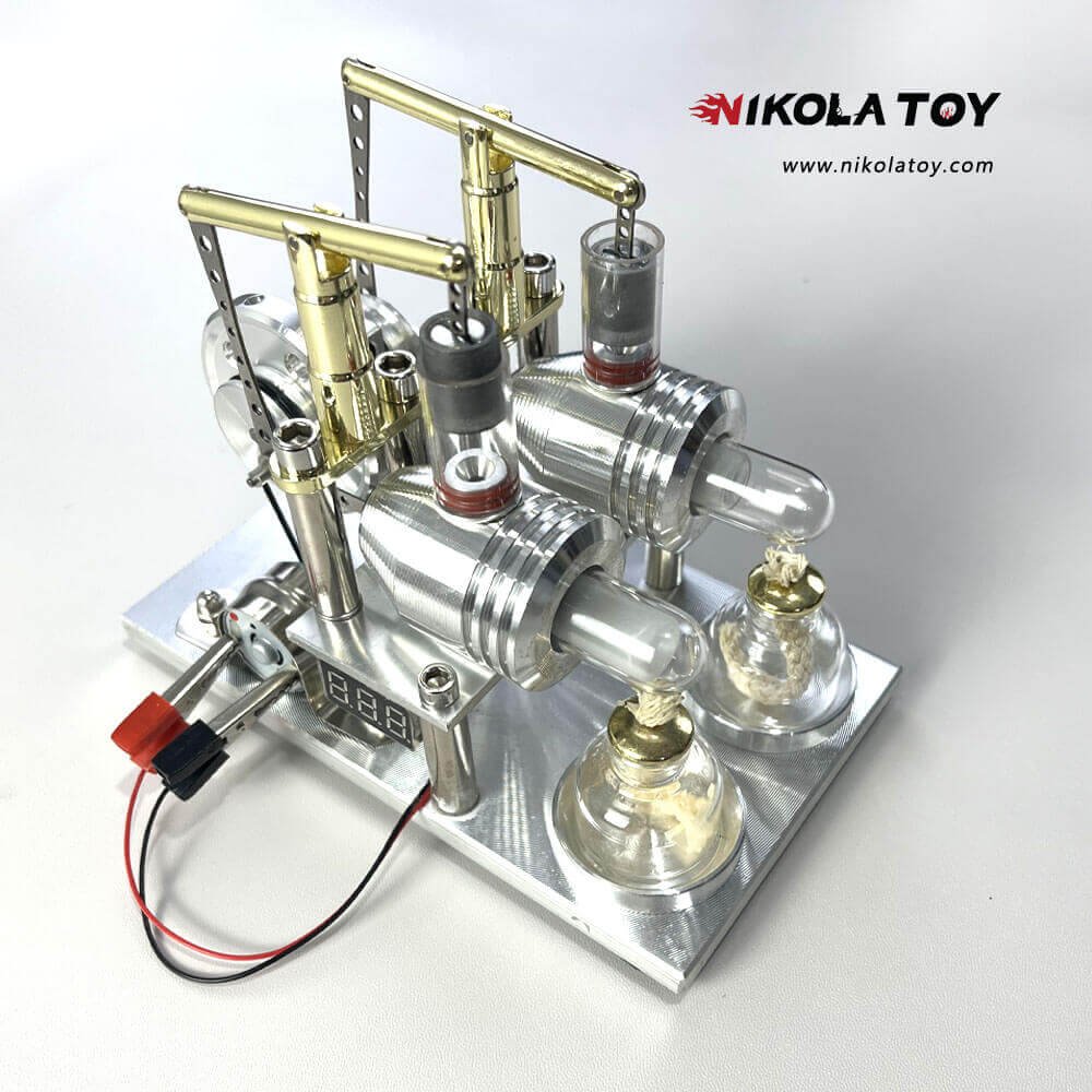 Double Cylinder Stirling Model+Voltmeter