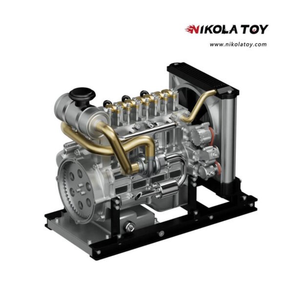 TECHING Workable Mini Diesel 4-Cylinder Engine Metal Model DIY Kits