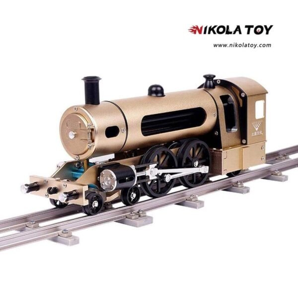 TECHING Engine Steam Train Model With Pathway Full Aluminum Alloy Model Kits