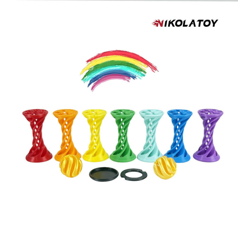 3D Printed Rainbow Spiral Ejection Decompression Ball