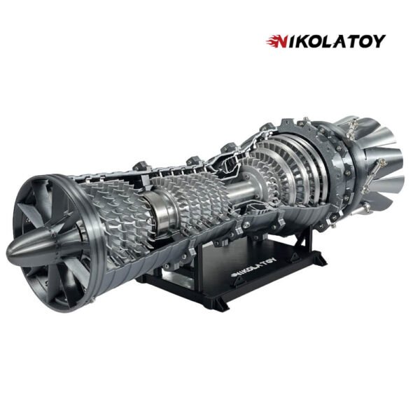 3D Printed Military Fighter Turbojet Engine Model