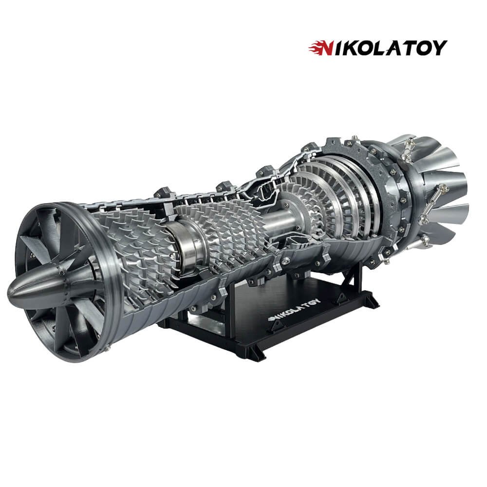3D Printed Military Fighter Turbojet Engine Model
